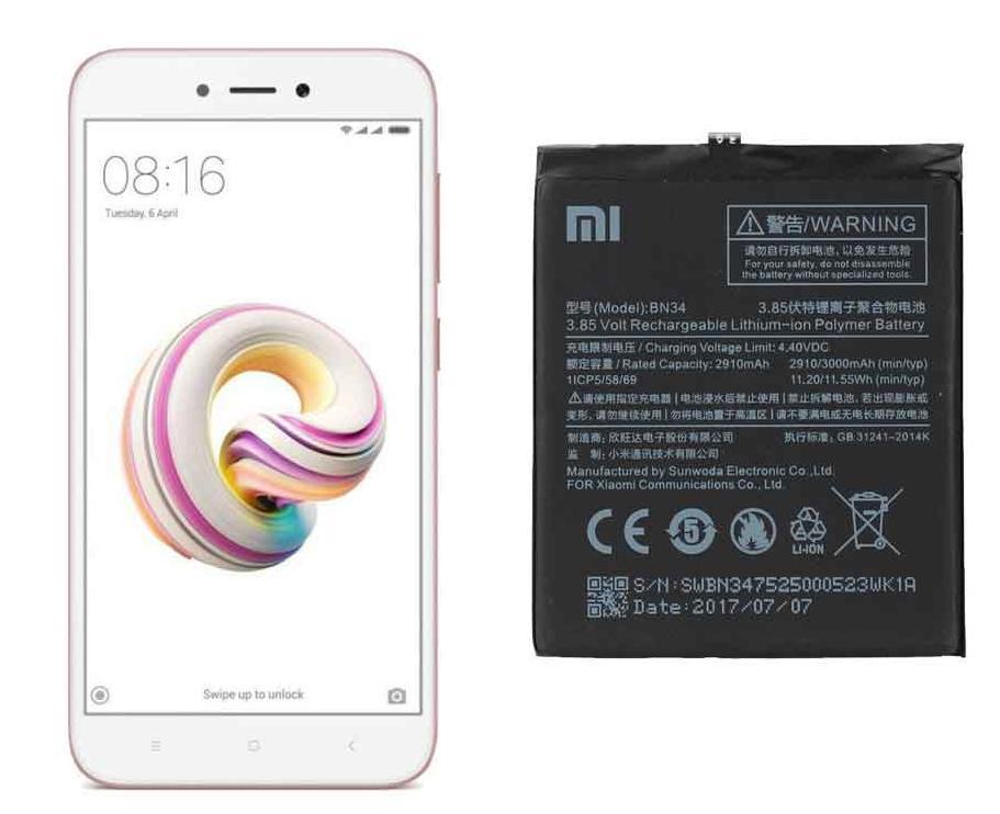 باتری اصلی شیائومی Xiaomi Redmi 5A – BN34 باتری اصلی شیائومی Xiaomi Redmi 5A – BN34